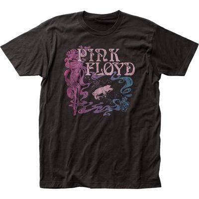 Camiseta Pink Floyd 1977 Animals Tour Masculina Rock and Roll Clássica Banda Tee Preto