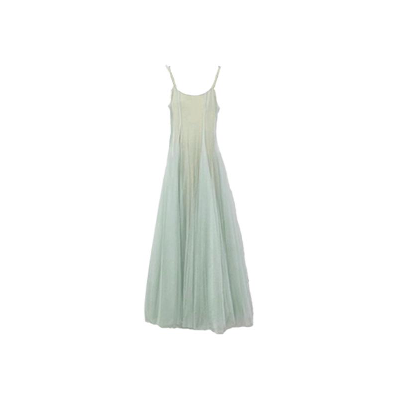 

Шикарное французское А-силуэтное платье-комбинация: Летний приталенный крой, элегантный дизайн S цветочный/зелёный