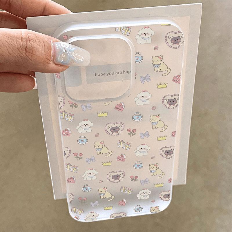 Loving Cats and Dogs for IPhone17 for Apple 16 Women's Phone Case 13 Promax Cartoon 14 Transparent 12