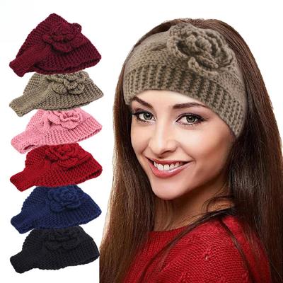 Grande Fascia per Capelli con Fiori in Lana Fatta a Mano, Fascia per Capelli, Scaldacollo Invernale, Copricapo Popolare in Europa e America Td-209