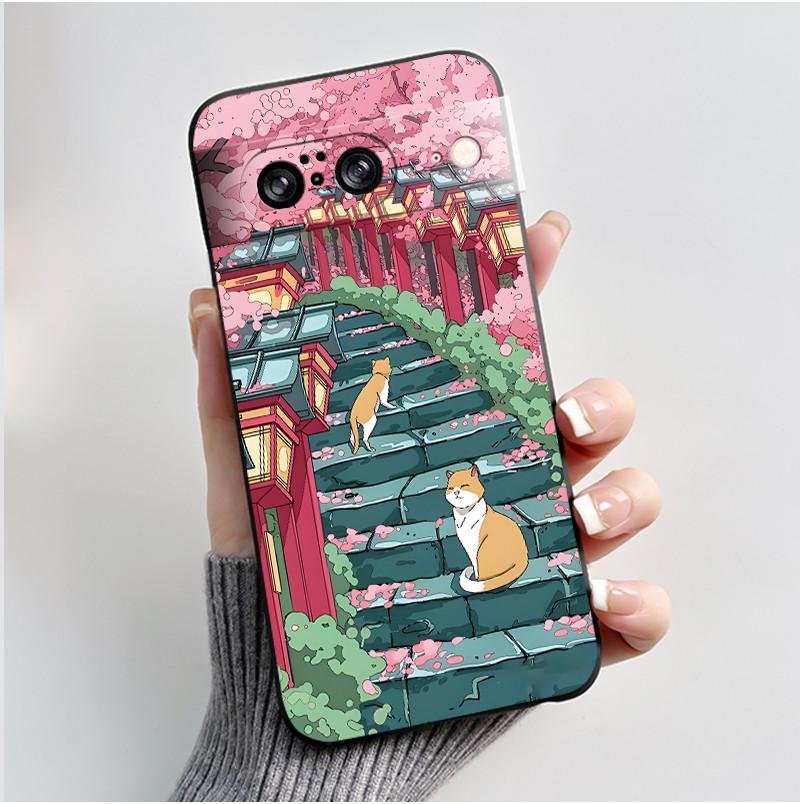 Casing For Google Pixel 8 Pro 8A Case Aesthetic Fashion Cute Cat Soft Silicone Shockproof Back Cover Ultra Slim Thin Phone Case