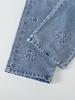 Girls' Single-Pack Embroidered Denim Jeans – Cute & Sweet Style with Bow and Heart Embroidery, Unique Acid-Wash Straight-Leg Fit