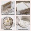 SAYEEC Rotating Desk Organizer with 2 Drawer 6 Slots Multi-Functional Pencil Pen Holder Desktop Makeup Organizer Stationery Accessories Storage Box