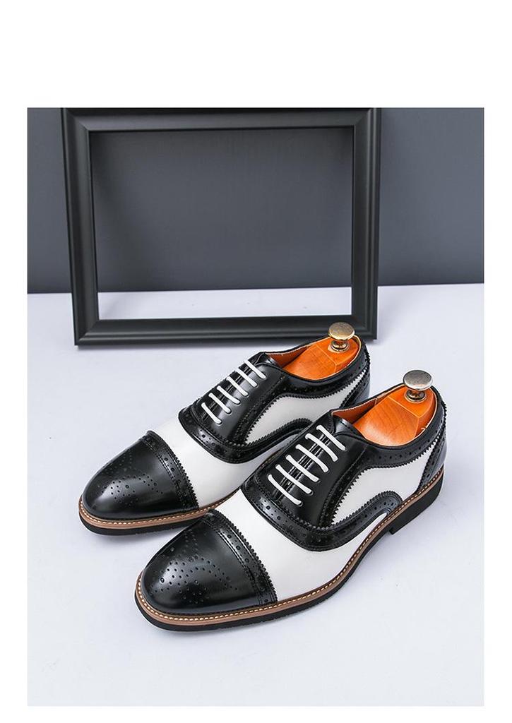 Men's Large Size Retro Brogue Leather Shoes - Autumn British Style