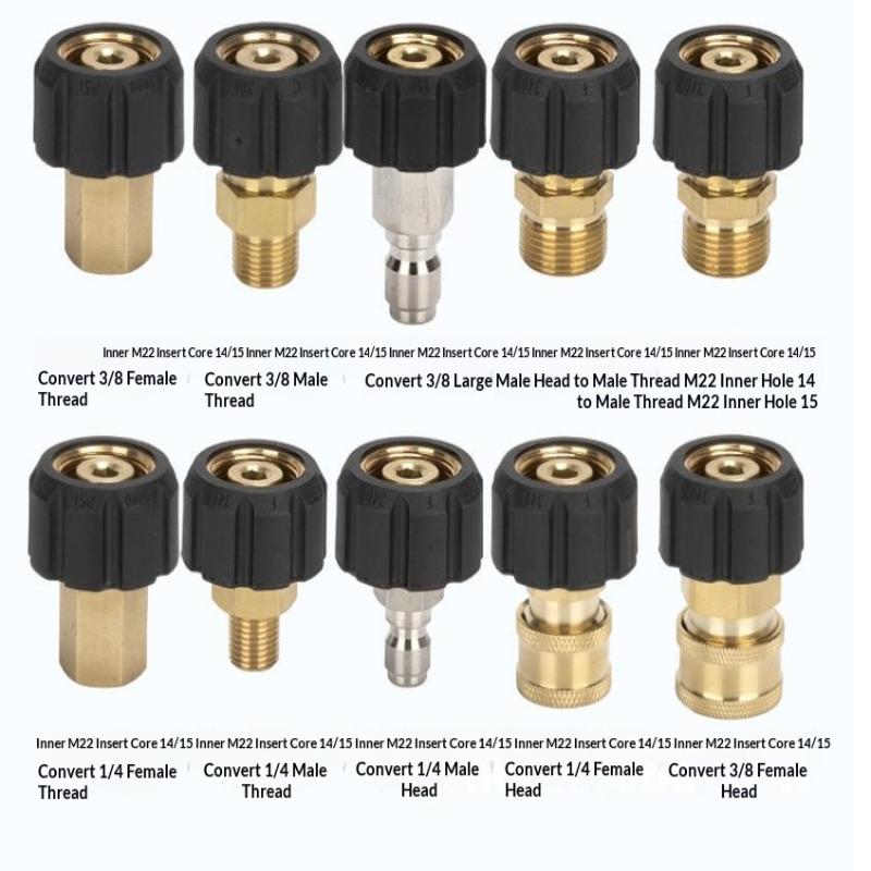 1Pcs Spray Sprinkler Quick Connector, Quick Release M22-14Mm/15Mm To 3/8 And 1/4 Inch Pressure Washer Adapter,