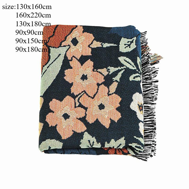 Couch Cover for Sofa American Country Floral Outdoor Camping Blanket Leisure Bohemia Blanket