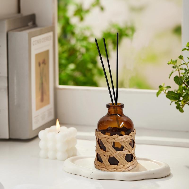 1PC Home Natural Woven Bohemian Bottle Rattan Decor Eco-friendly Grass Macrame Aromatherapy Decorative 50ml/100ml