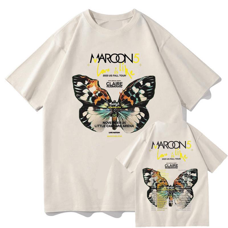 Maroon 5 All Night Tshirt Short Sleeve Cotton Male T-shirt Casual Fashion Unisex Streetwear Hip Hop Men Women Fans Clothing Tops