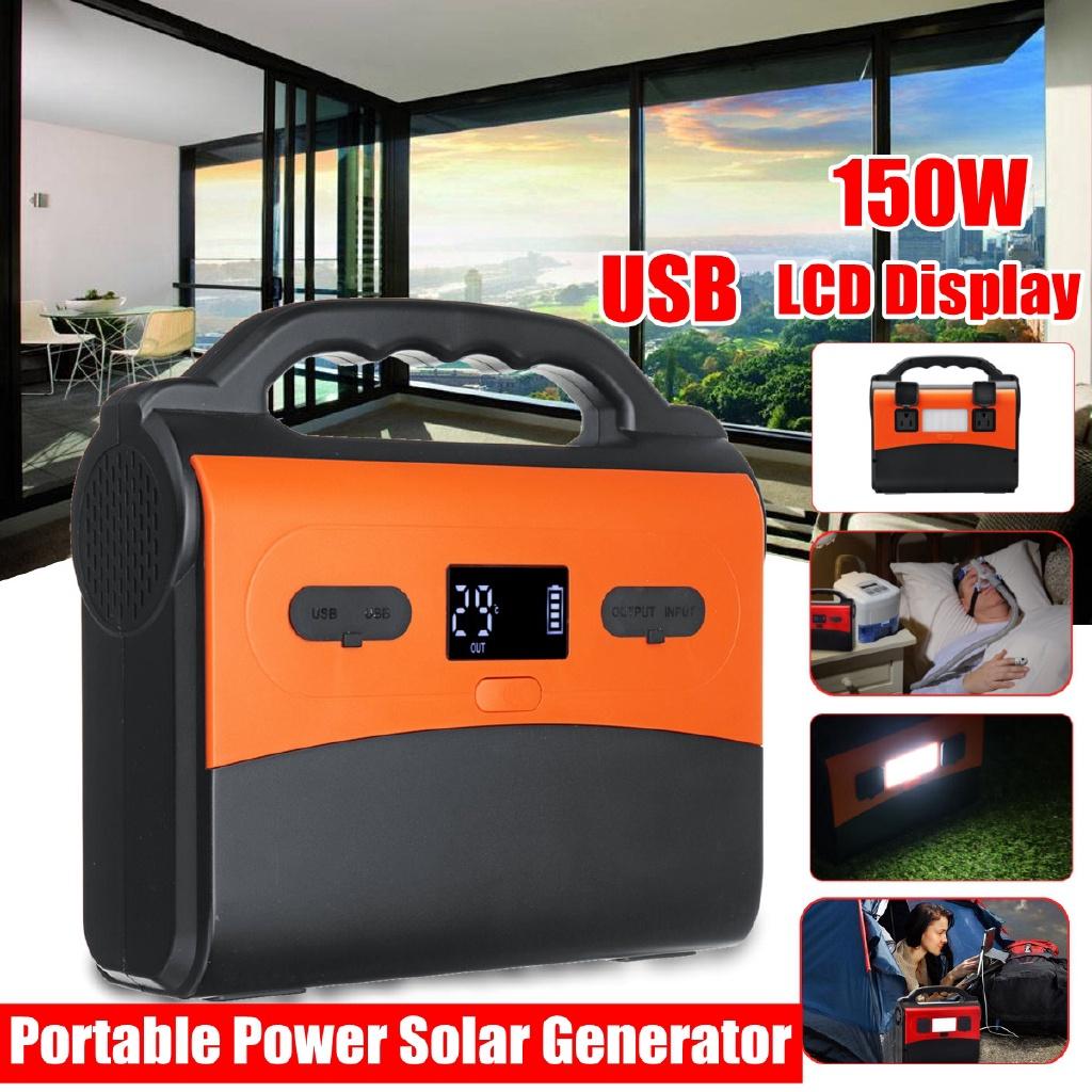 Max 40800mAh Inverter 100W Portable Solar Generator Modified Sine Wave Power Supply LCD Display Energy Storage Outdoor
