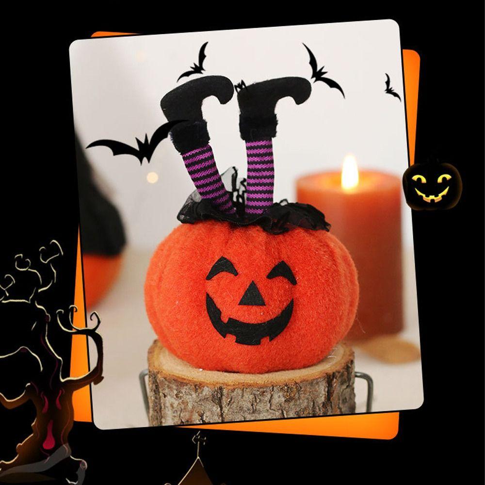 Soft Pumpkin Throw Pillow Funny Witches Boot Leg Pumpkin Doll Pumpkin Plush Toy Home Decoration