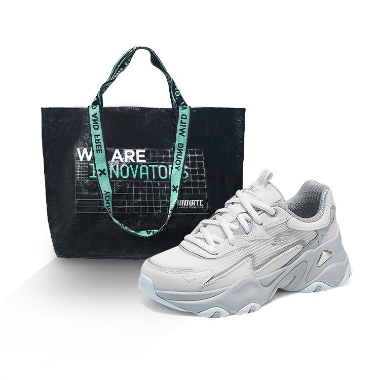 Skechers D'LITES 5.0 Height Increasing Low top Chunky Sneakers Women's White 150524-WGY