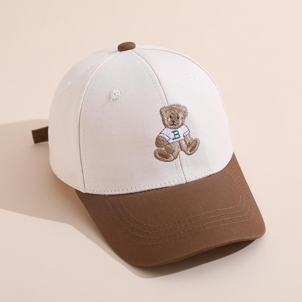 children Baseball Cap 52cm 2-6Y Kids Cartoon Bear Patch Hat Children Visor Sun Hat Spring Summer Outdoor For Toddler Boys Girls