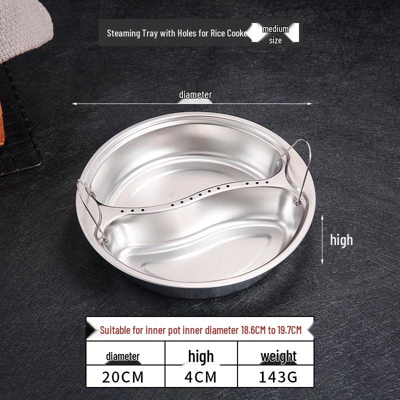 

Jinxu Stainless Steel Divided Steamer Plate with Handle