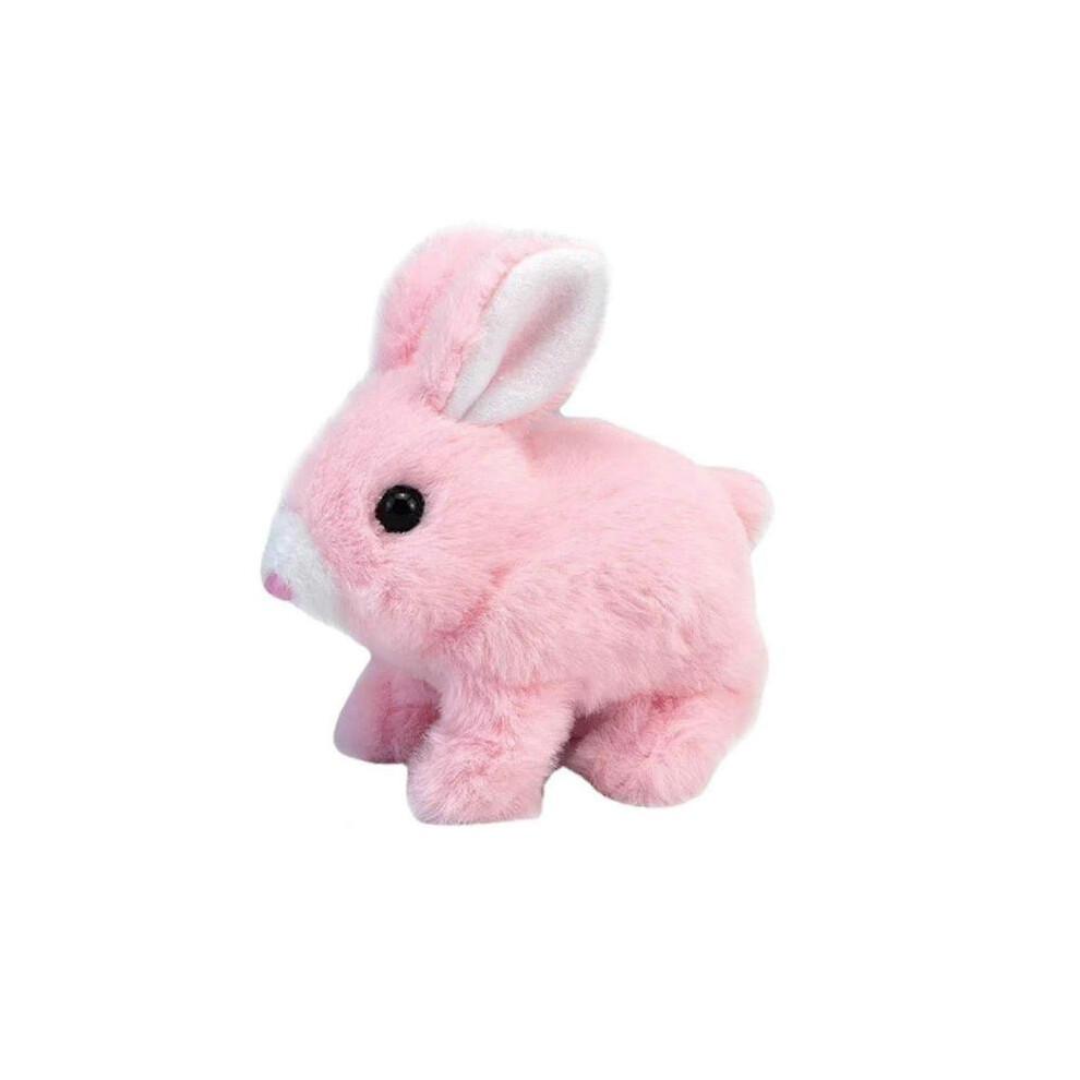 (Pink)Electric Plush Rabbit Hopping Jumping Interactive Stuffed Bunny Toy Kids Gift, Can Walk And Talk
