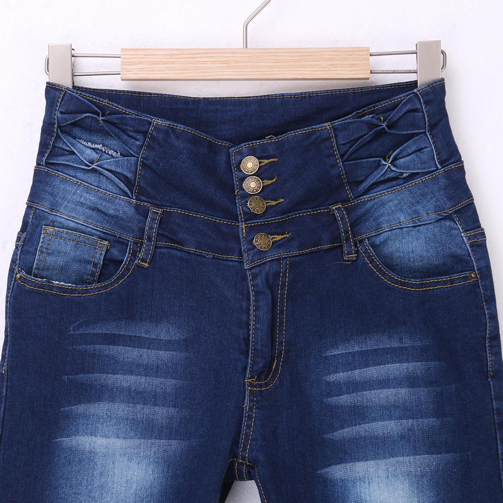 Pantaloni skinny jeans strappati da donna Jeans elasticizzati a vita alta Pantaloni lunghi a matita