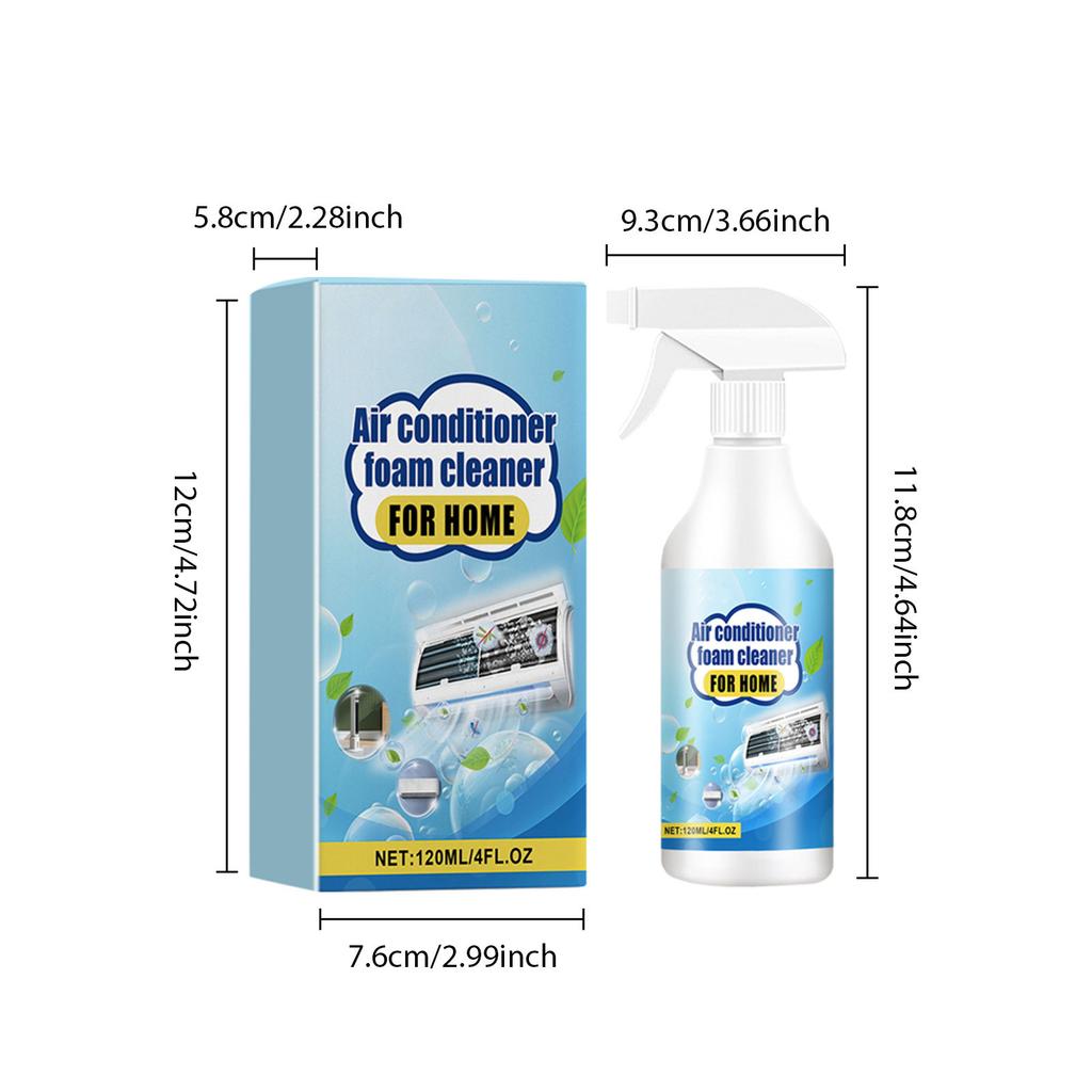 Efficient Home Air Conditioner Foam Cleanser Cleaning Spray Remove Internal Dirt Improve Airflow 120ml (Safe for Use)