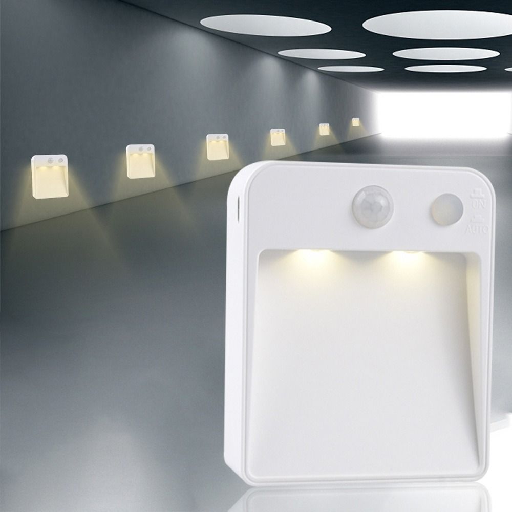Battery Powered LED Night Light Automatic Light Sensor Light Bedside Lamp Baby Kids Bedside