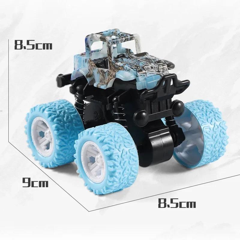 Monster Trucks Pull Back Vehicles Cars 360° Rotation 4 Wheels Drive Durable Friction Powered Push and Go Toys Truck Playset