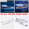 For VOLVO XC60 2018 - 2024 Car Rear Fog Lights Lamps Eyelid Eyebrow Strip Decoration Cover Trim ABS Chrome Accessories Exterior