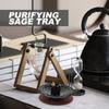 1Set Ceramic Purifying Incense Stick Holder Stable Base Modern Style Sage Tray Aromatherapy Wooden Stick Burner Decorative