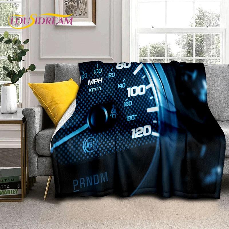 3D Car Dashboard Machine Control Screen Racing Soft Flannel Blanket for Beds Bedroom Sofa,Throw Blanket for Outdoor Leisure Nap