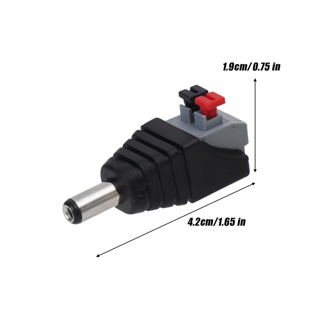 1/20pc Solder-free Press-fit DC Power Connector Security Camera Led Strip Male Female Adapter Socket Power Plug Cable Connectors