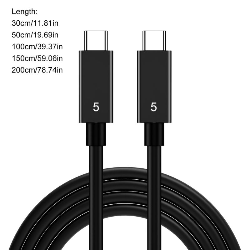 USB C To USB C Cable for Thunderbolt5, Fast 80Gbps Data Transfer, PD240W Power Delivery, Supports Double 8K Video Output