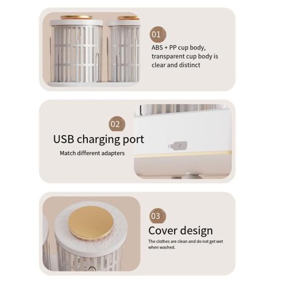 Yousheng Portable Mini Washer Dual Bucket Washing Machine for Socks Underwear Compact Laundry Cup for Dorm Travel Home Use