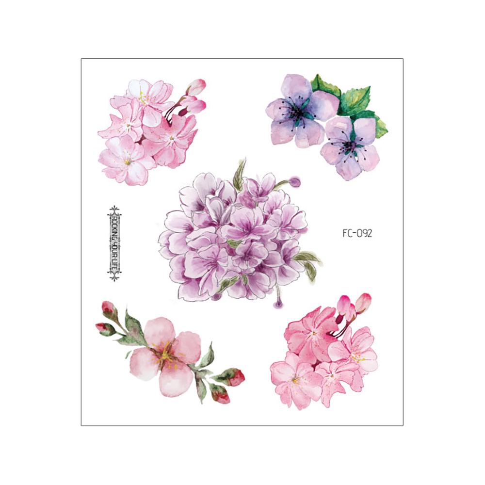 Waterproof Cherry Blossom Tattoo Sticker - Elegant Small Fresh Flower Design for Arm or Collarbone