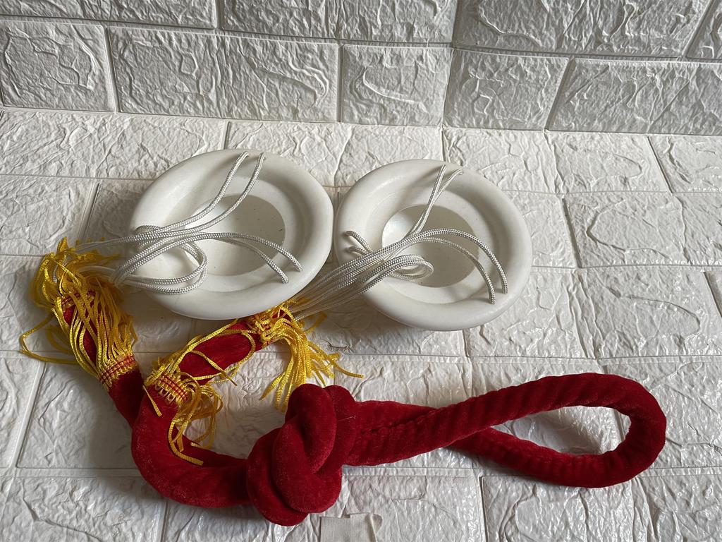 Professional Acrobatic Spinning Bowl Rubber Water Meteor Custom Double Rope with Tassel