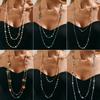 Temperament Imitation Pearl Stacked Long Necklace Female, Retro Ethnic Wind Star-Shaped Fringed Sweater Chain