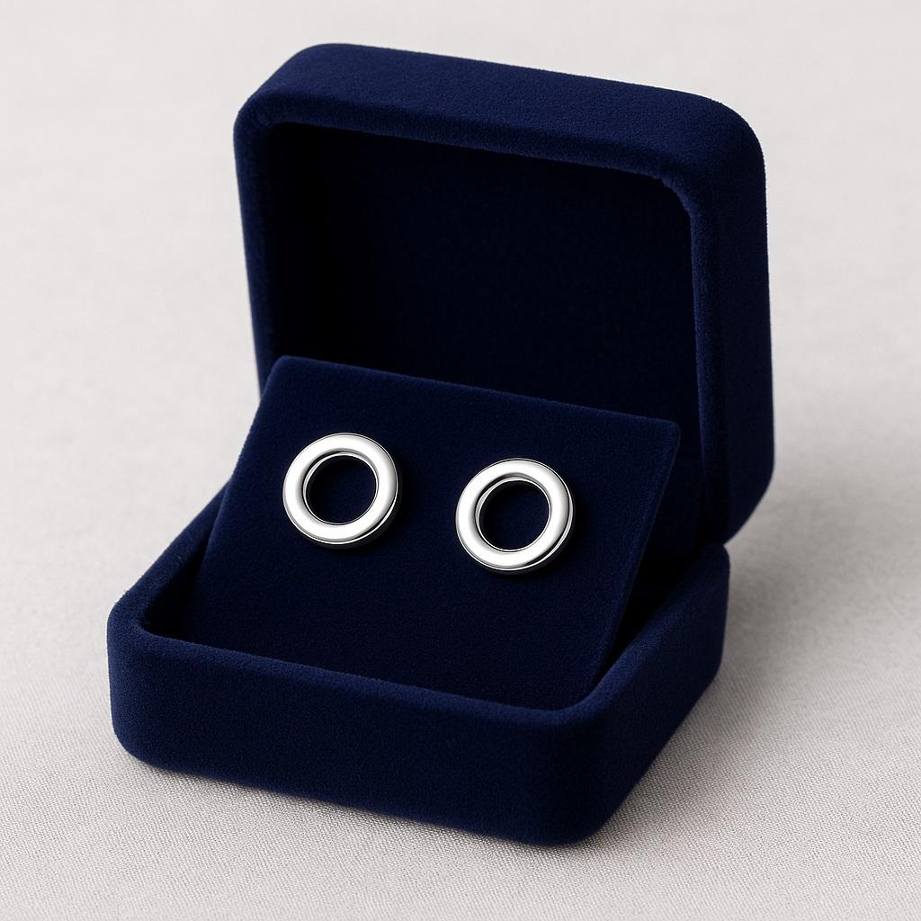 925 Sterling Silver Open Circle Stud Earring
