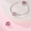 New 925 Silver Princess Pink Shining 12 Constellation Lucky Charms Beads Fit Pan Bracelets DIY Gifts Fine Jewelry