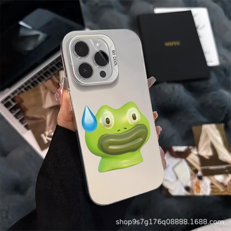 Applicable to Apple 15 new creative 14/13/12 sweating frog color silver explosion 11 anti-drop mobile phone case xsmax