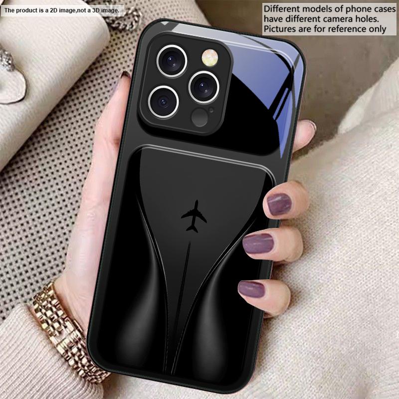 Aircraft in gradual flight For iPhone 17 Air 16 E 15 14 13 Plus 12 mini 17 Pro Max 11Pro XR Xs 7 8 11 Tempered Glass Phone Case
