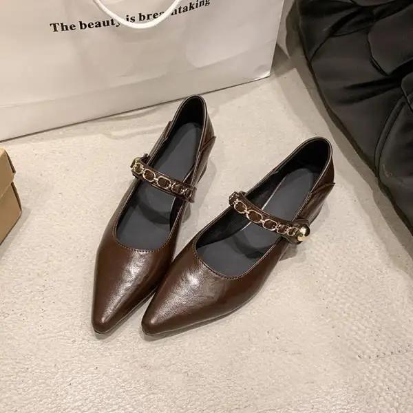 Móda Léto Špičatá špička Dámská obuv Dámské podpatky Modis Ležérní Tenisky Mělká ústa 2025 Šaty na podpatcích Nové Roztomilé