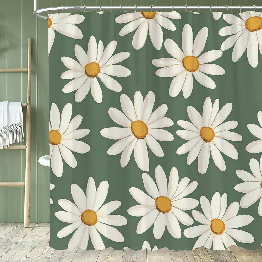 Blue Flowers and Butterflies Shower Curtain Bath Curtain Printed Polyester Floral Bathroom Curtains for Home Decoration Curtain