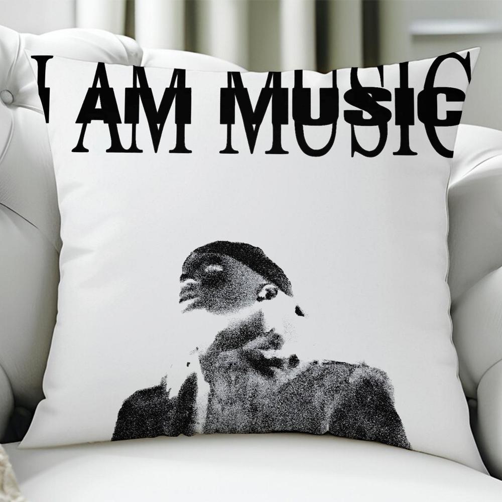 Playboi Carti I Am Music Rap Cushion Cover Birthday Anniversary Gift Double Sided Printed Zipper Cushion Cover Soft Skin Bedding Peach skin 18*18(CM)-1Pcs