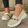 Women's Mesh Soft Soled Non Slip Shoes, Flat Heel Breathable Flat Shoes, Casual Versatile Low Top Shoes