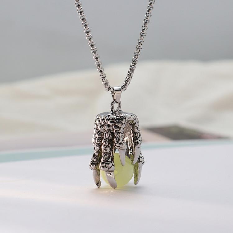 Dragon Claw Bead Clavicle Chain Natural Stones Pendant Neckchain Unisex Jewelry