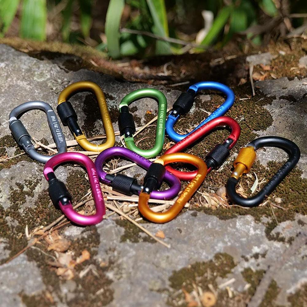 5pcs Aluminium Alloy Carabiner Clip Set Tourist Hooks Fishing Carbin Buckle Caribiner Key Holder Keychain Camping Karabiners
