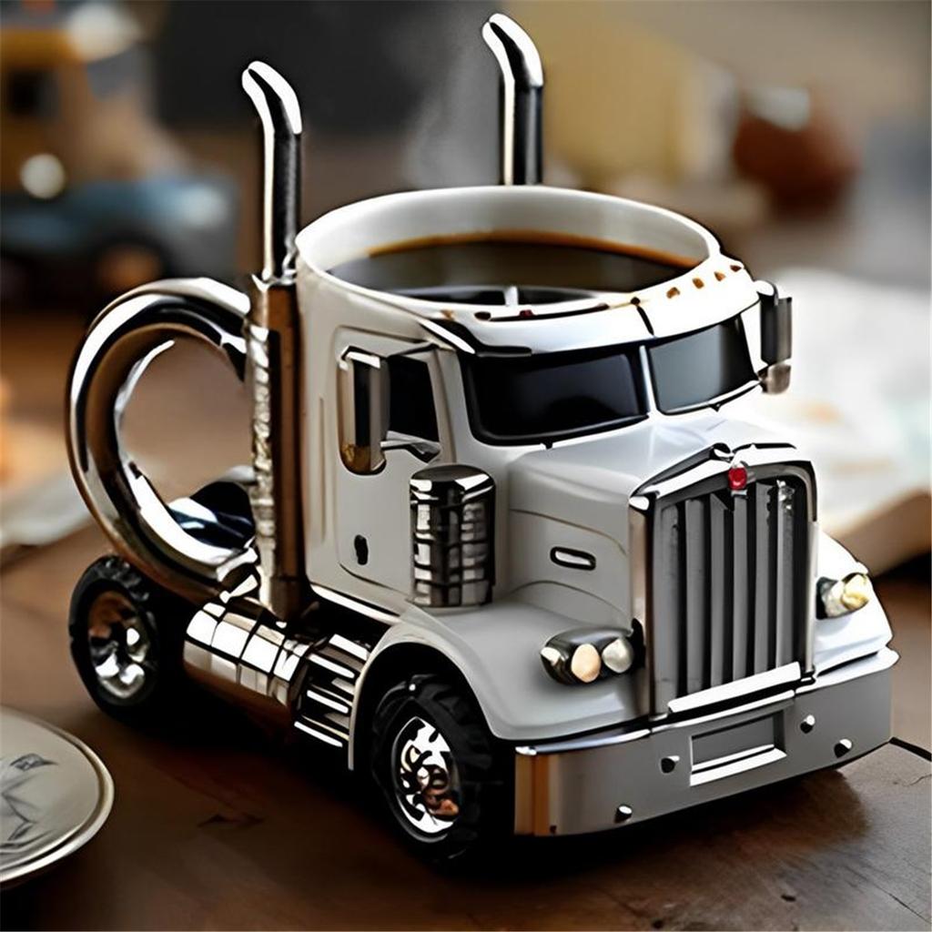 Truck Coffee Mug Creative Semi-Trailer-Shaped Beer Cups Traveling Coffee Cups Ice Milk Cups for Tea Juice Milk Latte Hot