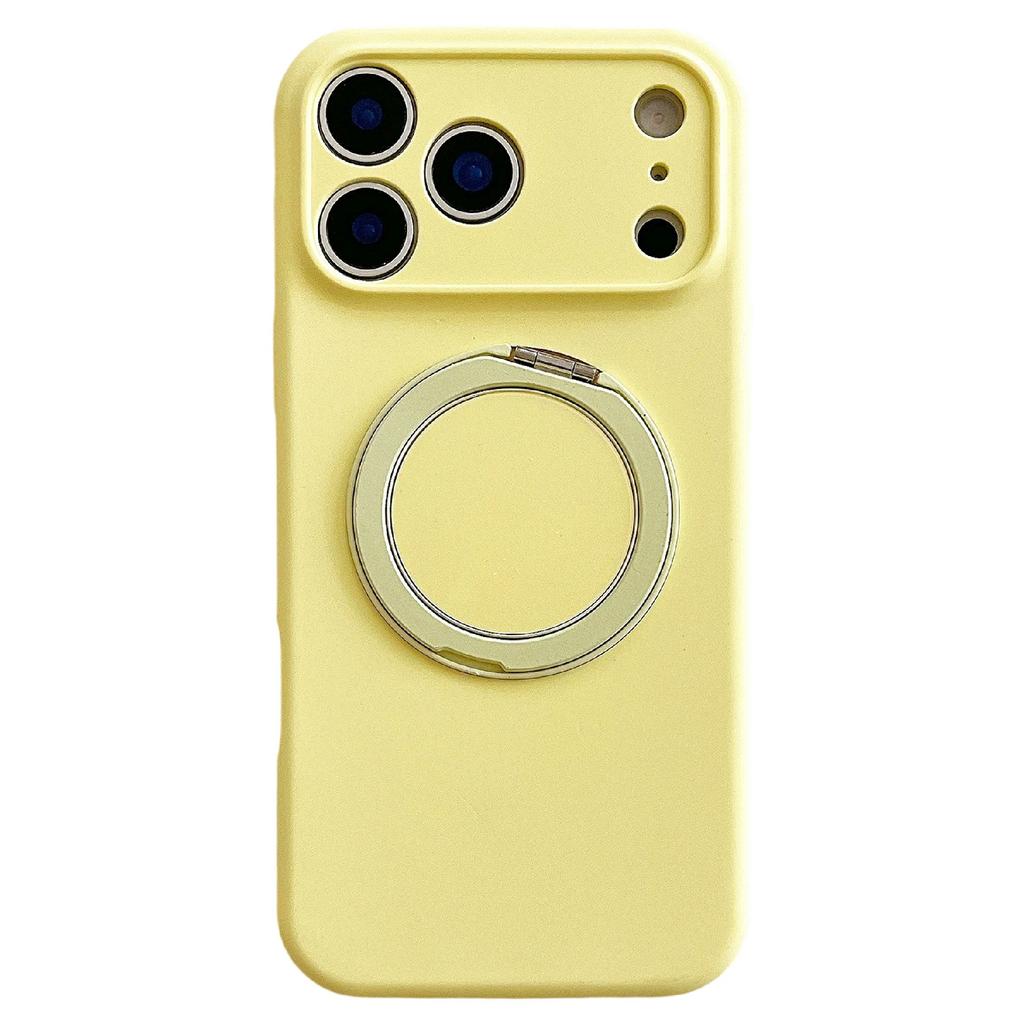 For iPhone 17 Pro Case 360 Rotating Kickstand Precision Cutout Liquid Silicone Phone Cover
