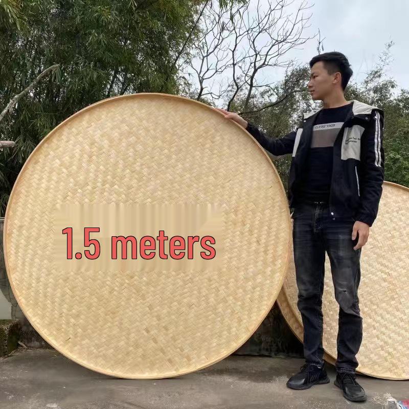 Große handgefertigte Bambus-Worfschale: Rattan gewebt, dekorativ und ideal zum Trocknen von Waren.