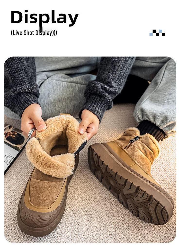 2025 Men's Plus Velvet Thick Cold Protection Slip-on Outdoor Snow Boots