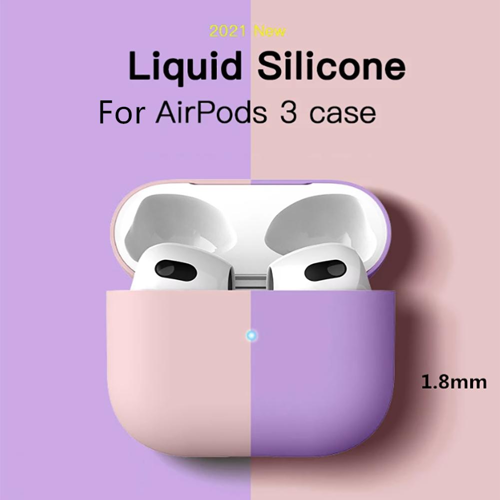 Tenké 1,8mm tekuté silikonové pouzdro pro Apple Airpods 3 2021 Nárazuvzdorné pouzdro na sluchátka pro Airpods 3 Air Pods 3 Ochranné základy