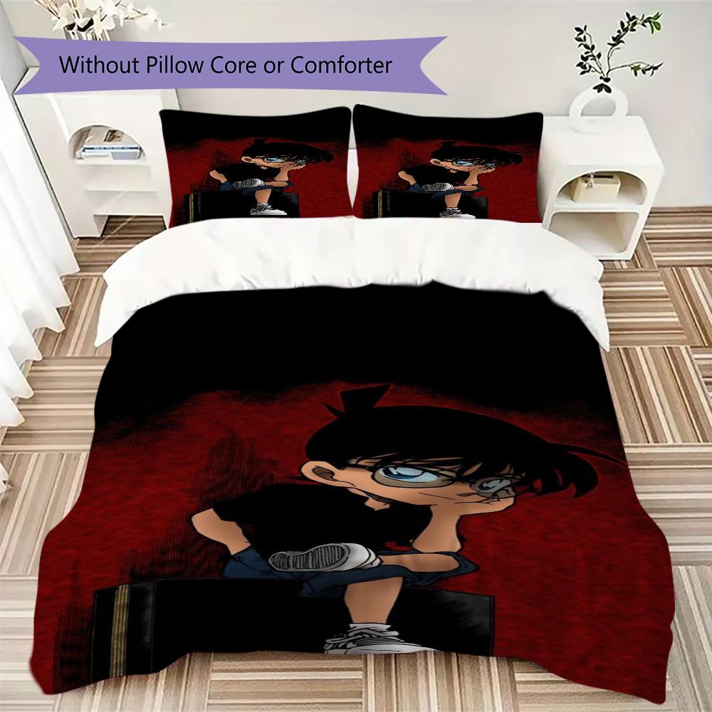 Detective Conan Anime Mystery Adventure Threepiece Set 1 Duvet Cover 2 Pillowcase Without Core Without Core Bedding Set
