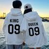 JUTAOPIN Long Sleeve Matching Men's Hoodie, Black, Simple, Casual, Stylish, Couple's Outfit, Travel, Resort, mka0345-Black-Men-XL