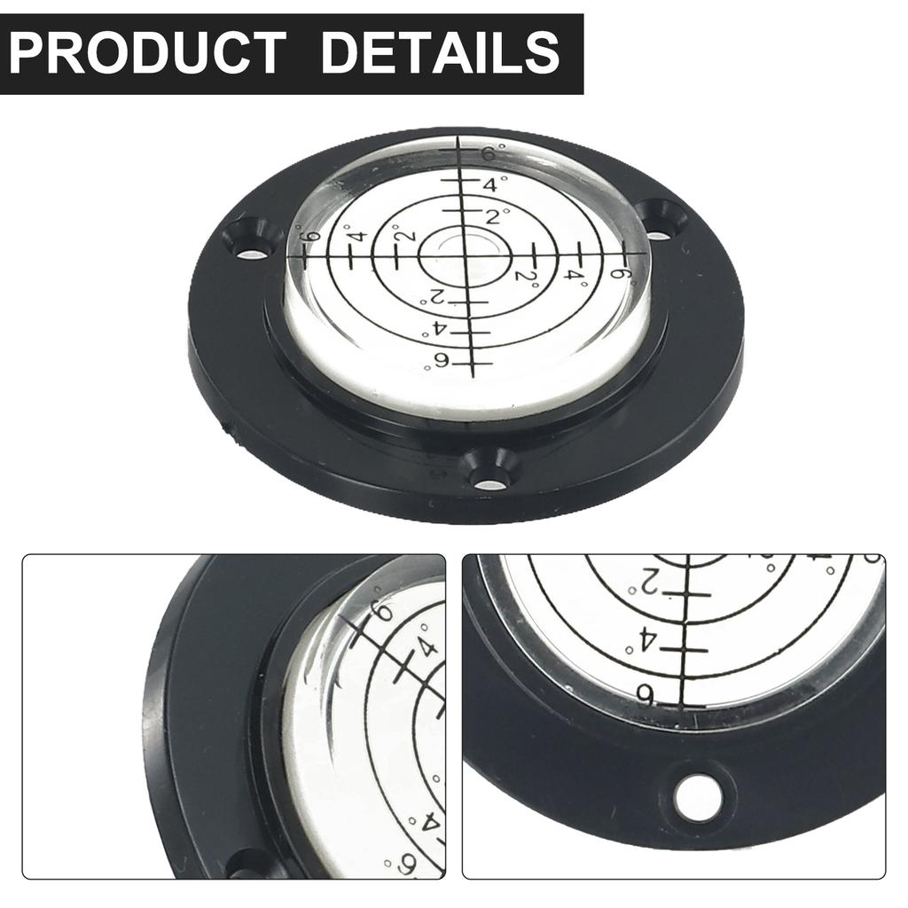 1 Pc 50 X 12mm Round Horizontal Bubble Level For Spirit Level Bubble Black Angle Clear Mini Round Leveller For Bullseye