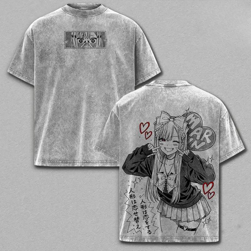 Anime My Dress Up Darling Kitagawa Marin Grafik T-Shirt Herren Damen Kleidung Oversize T-Shirt Gewaschenes Baumwoll-T-Shirt Harajuku T-Shirt